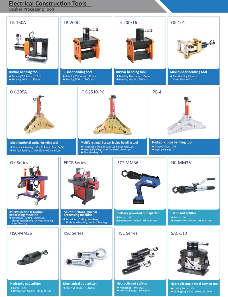 Hydraulic Busbar Tools